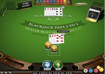 jeux de Single Deck Blackjack gratuits