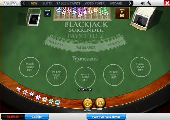 jeu de Blackjack Surrender gratuit