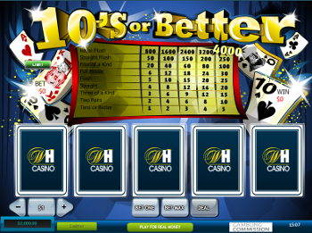 jeu de video poker 10's or Better