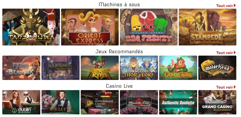 les jeux et machines à sous du site lucky31